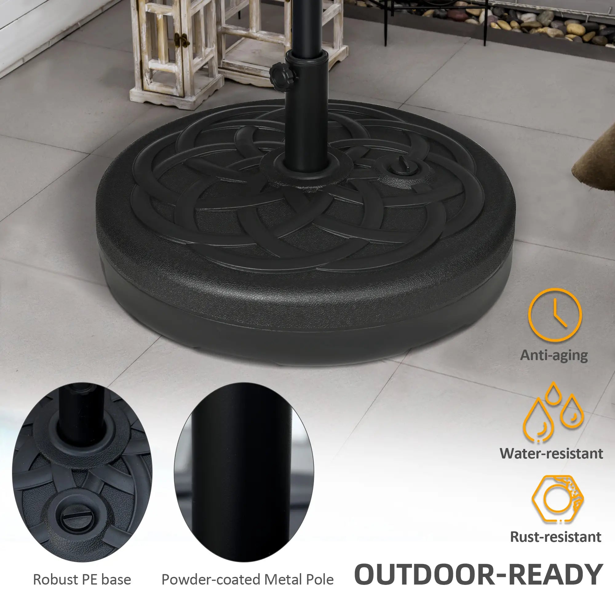 77 lb Heavy Duty Patio Umbrella Base, 22