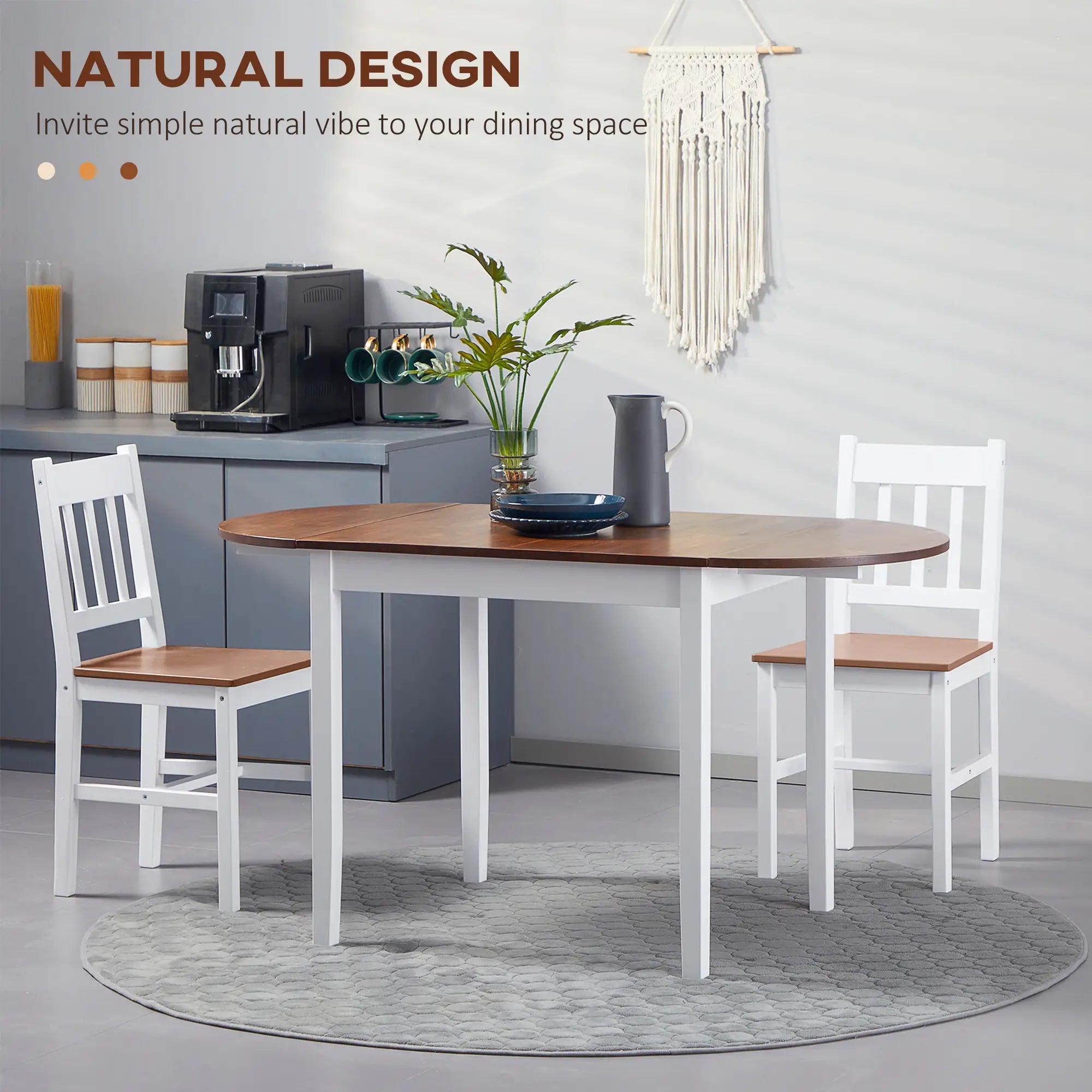 Solid Wood Drop Leaf Kitchen Table, Folding Dining Table, Brown Bar Tables & Dining Tables at Gallery Canada