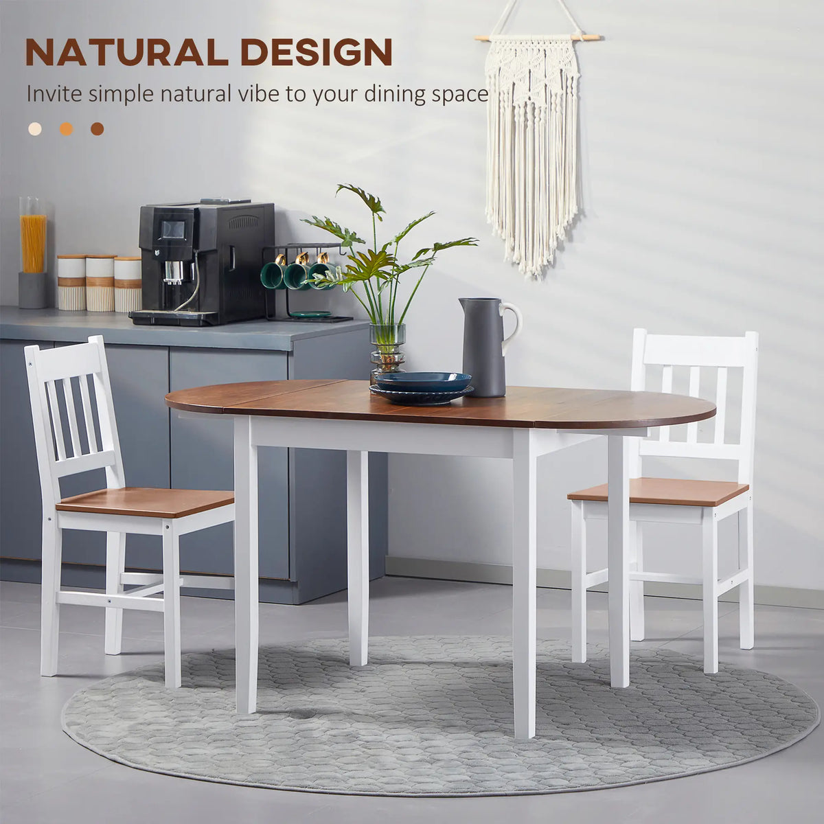 Solid Wood Drop Leaf Kitchen Table, Folding Dining Table, Brown Bar Tables & Dining Tables at Gallery Canada