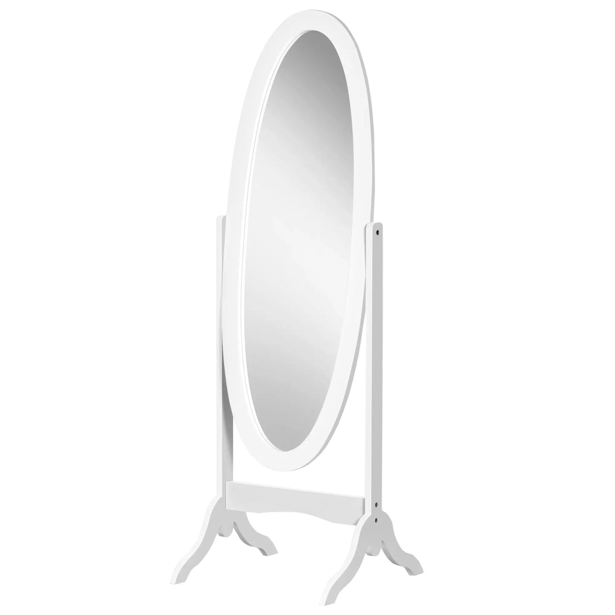 Full Length Floor Mirror, Adjustable Angle Oval Frame, White Full Length Mirrors at Gallery Canada