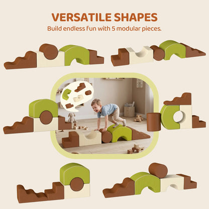 5-Piece Foam Climbing Blocks, Non-Slip, Washable Cover for Crawling Kids Gym & Playmats at Gallery Canada