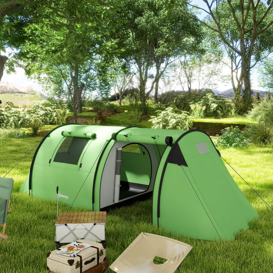 3-4 Person Camping Tent, 2 Rooms, 3000mm Waterproof, Dark Green Camping Tents Dark Green at Gallery Canada