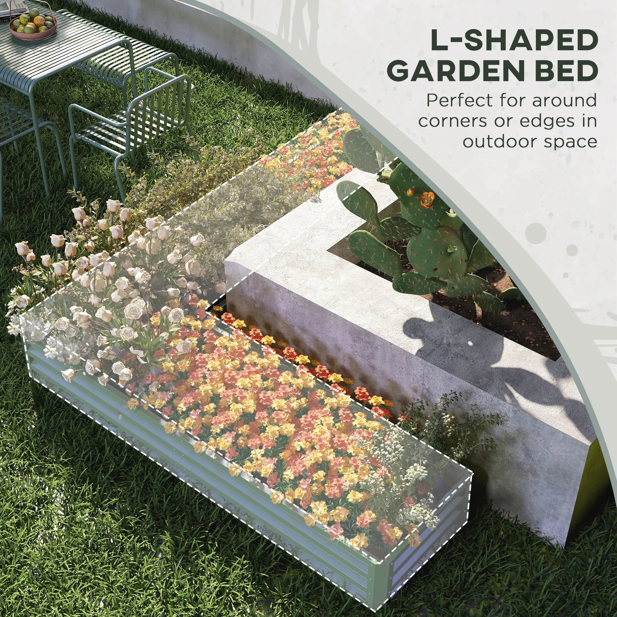 Galvanized Raised Garden Bed, Steel Planter Box, 82