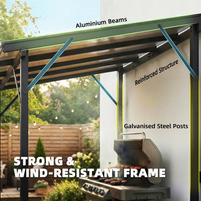 Hardtop Grill Gazebo, Lean-To BBQ Shelter With Polycarbonate Roof BBQ Grill Gazebos at Gallery Canada