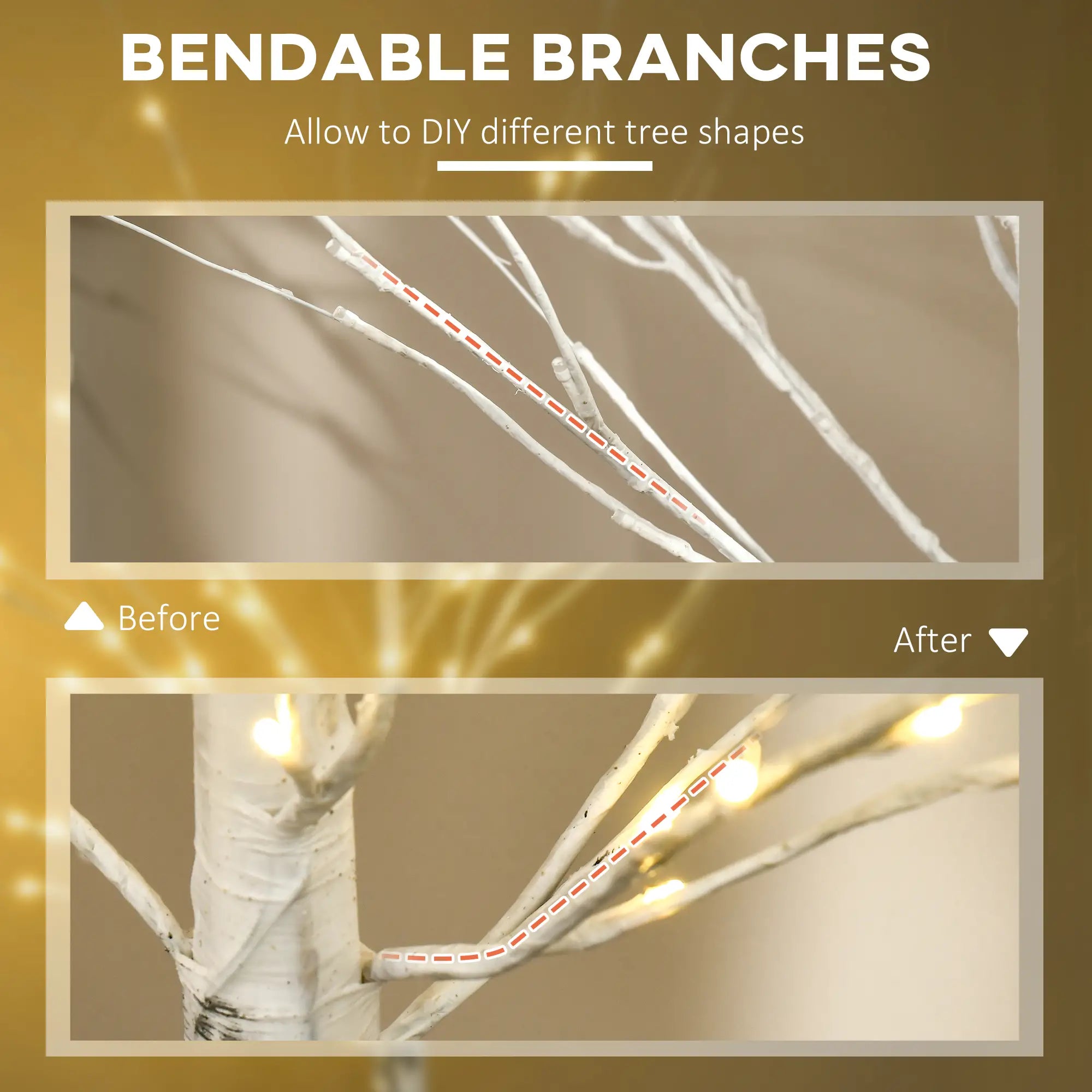 5 Ft Pre-Lit LED Artificial Birch Tree, Indoor Outdoor Use Artificial Tree at Gallery Canada