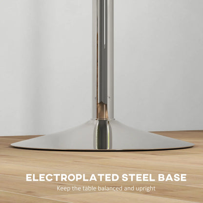 Adjustable Round High Top Bar Table, Swivel Top, Steel Base, White Bar Tables & Dining Tables at Gallery Canada