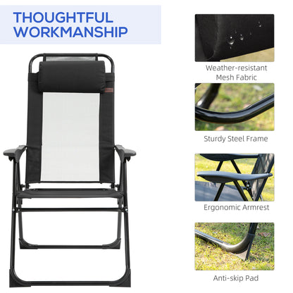 Set of 4 Folding Camping Chairs, Black Patio Chairs at Gallery Canada