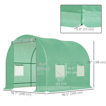 8'x6.6'x6.6' Walk-In Greenhouse, Garden Tunnel, Steel Frame, Roll-Up Door Walk In Greenhouses at Gallery Canada
