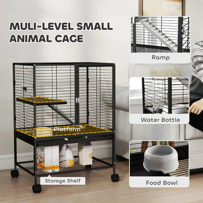 Small Animal Cage 34"H, Removable Tray, Storage Shelf, Black Houses & Habitats at Gallery Canada
