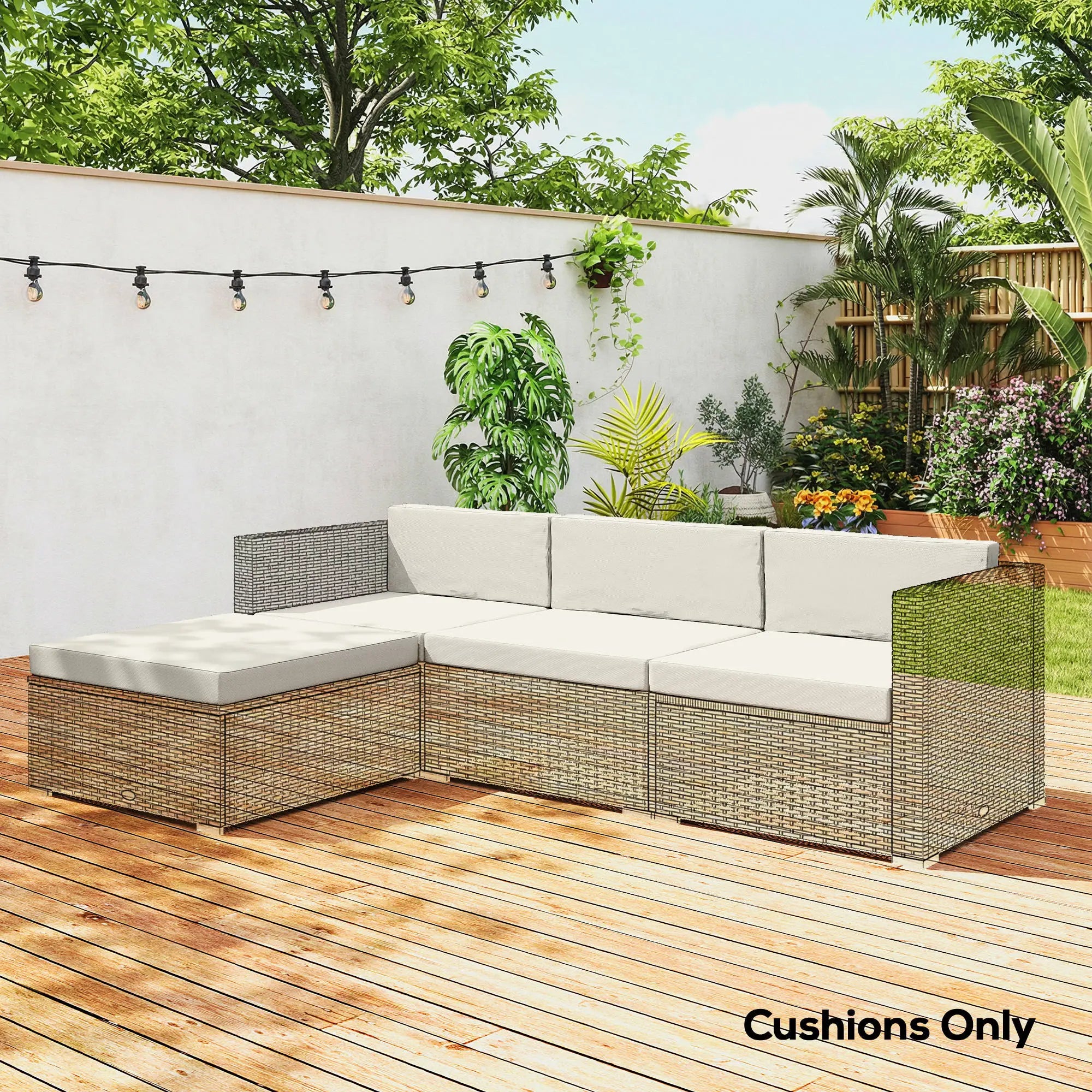 Water-Repellent Patio Loveseat Cushion, 23.6