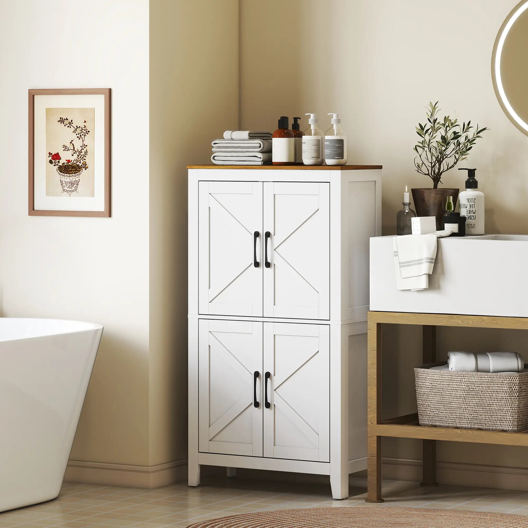 Bathroom Storage Cabinet, Barn Floor Cabinet, White Freestanding Bathroom Cabinets at Gallery Canada