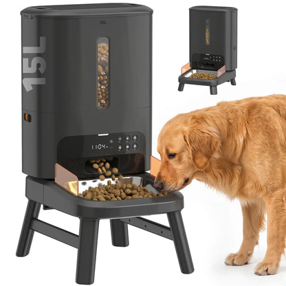 15L/63 Cups Anti-Clog Dog Feeder for Large Breeds