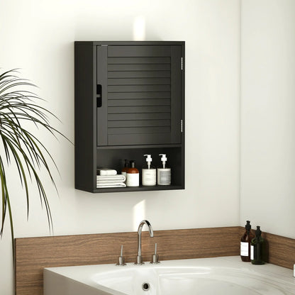 Wall Mounted Bathroom Cabinet, Adjustable Shelves, 40 x 20 x 60 cm, Black Wall Mounted Cabinets at Gallery Canada