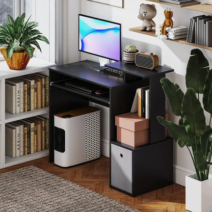 Computer Desk, Sliding Keyboard Tray, Storage Drawer, Black Computer Desks at Gallery Canada
