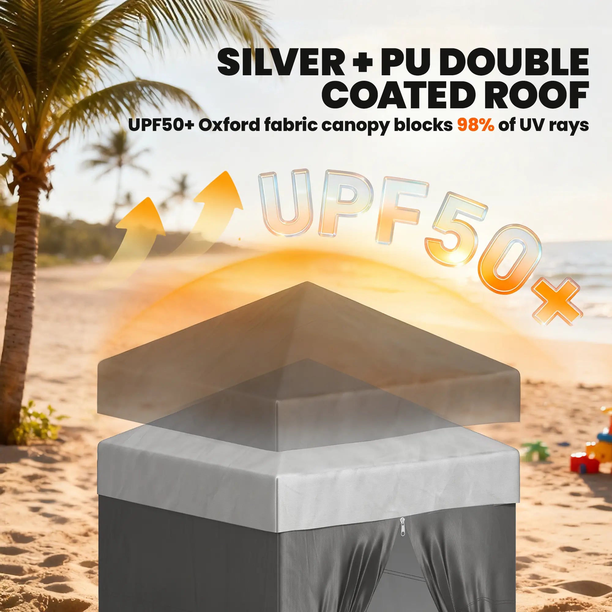 4x4 ft Pop Up Canopy Tent, UPF 50+ Changing Room, Dark Grey Pop Up Canopies at Gallery Canada