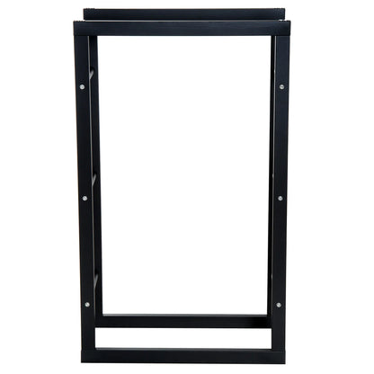 Outdoor Firewood Rack, Log Holder with Handles, 220 lbs. Capacity, 23.6" x 9.8" x 39.4", Black Firewood Racks at Gallery Canada