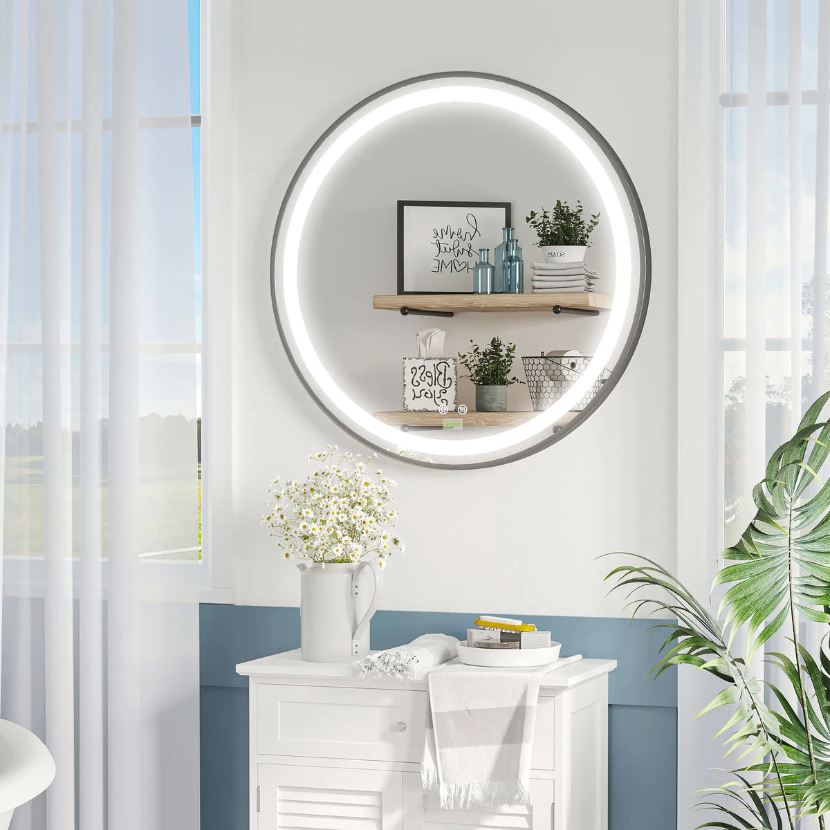 Dimmable LED Bathroom Mirror, Anti Fog Vanity Mirror, 28 In Bath Accessories at Gallery Canada