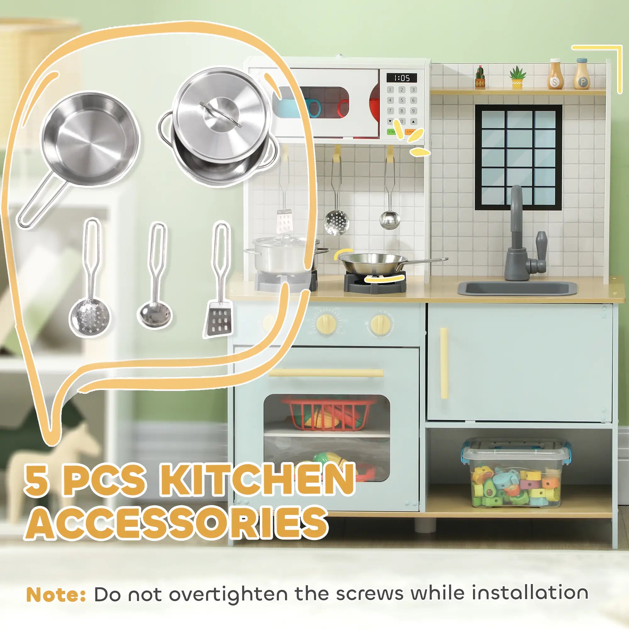 Kids Play Kitchen Set, Stove Microwave Oven, Turning Knobs, Cooking Accessories Play Kitchen at Gallery Canada