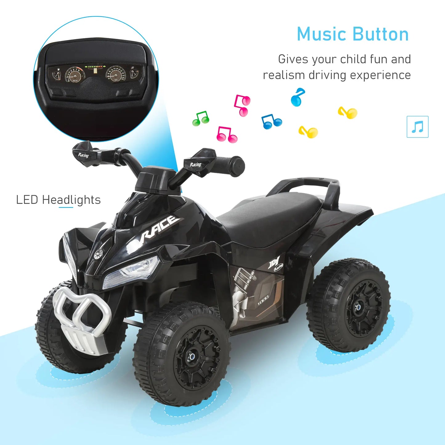 4 Wheels Ride on Toy for Kids, Foot To Floor Slider, 18-36 Months, Black Push Cars for Toddlers at Gallery Canada
