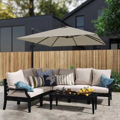 8 FT Aluminum Cantilever Patio Umbrella, 360° Rotation, Dark Grey Offset Cantilever Umbrellas at Gallery Canada