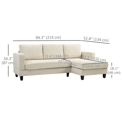 L Shaped Sofa with Chaise Lounge, Spring Cushion, Beige Sofas & Reclining Chairs at Gallery Canada