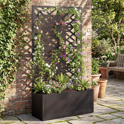 Metal Raised Garden Bed with Trellis for Climbing Plants Galvanized Planter Boxes at Gallery Canada