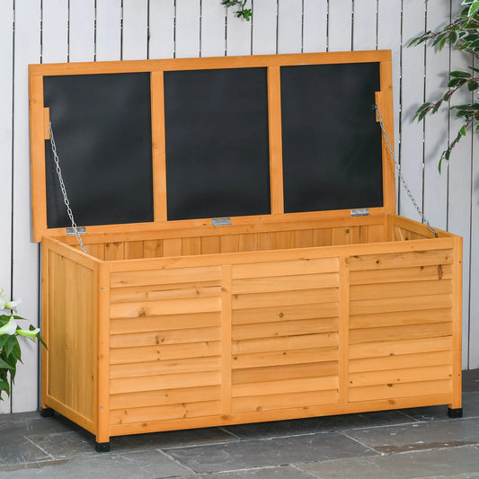 75 Gallon Wooden Storage Box Bench, Outdoor Garden Container, Yellow Patio Storage Boxes Yellow at Gallery Canada