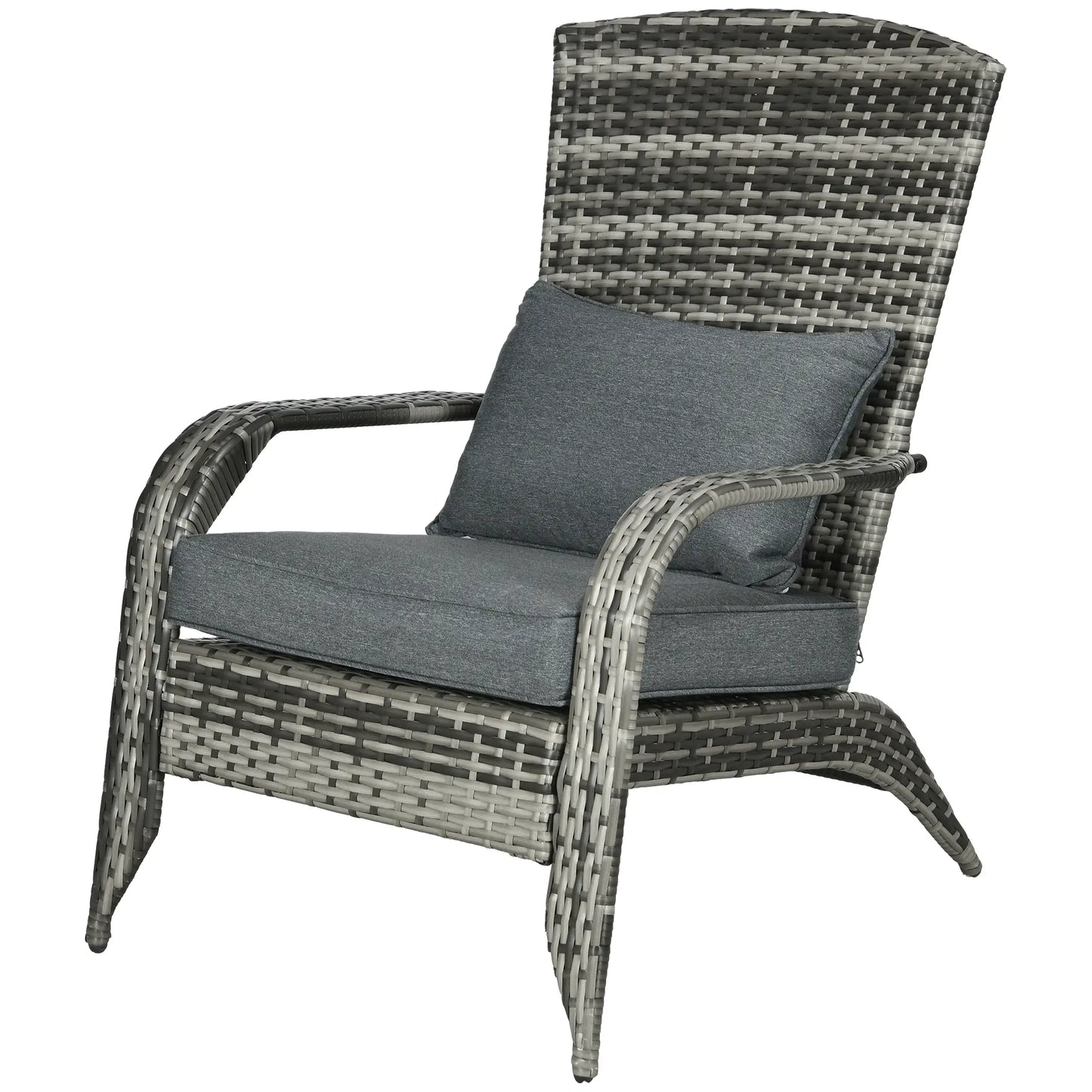 Wicker Adirondack Chair, Outdoor PE Rattan, w/ Cushions, Grey Patio Chairs at Gallery Canada