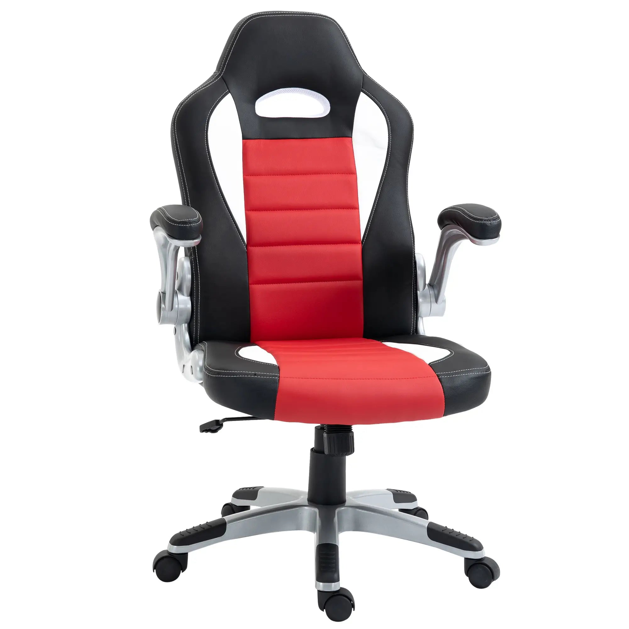 Racing Gaming Chair, PU Leather, Adjustable Height, Flip Up Armrest, Red Video Game Chairs at Gallery Canada