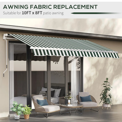 Retractable Awning Fabric Replacement, 10' x 8' Green White, Green Awning Fabric Replacement at Gallery Canada