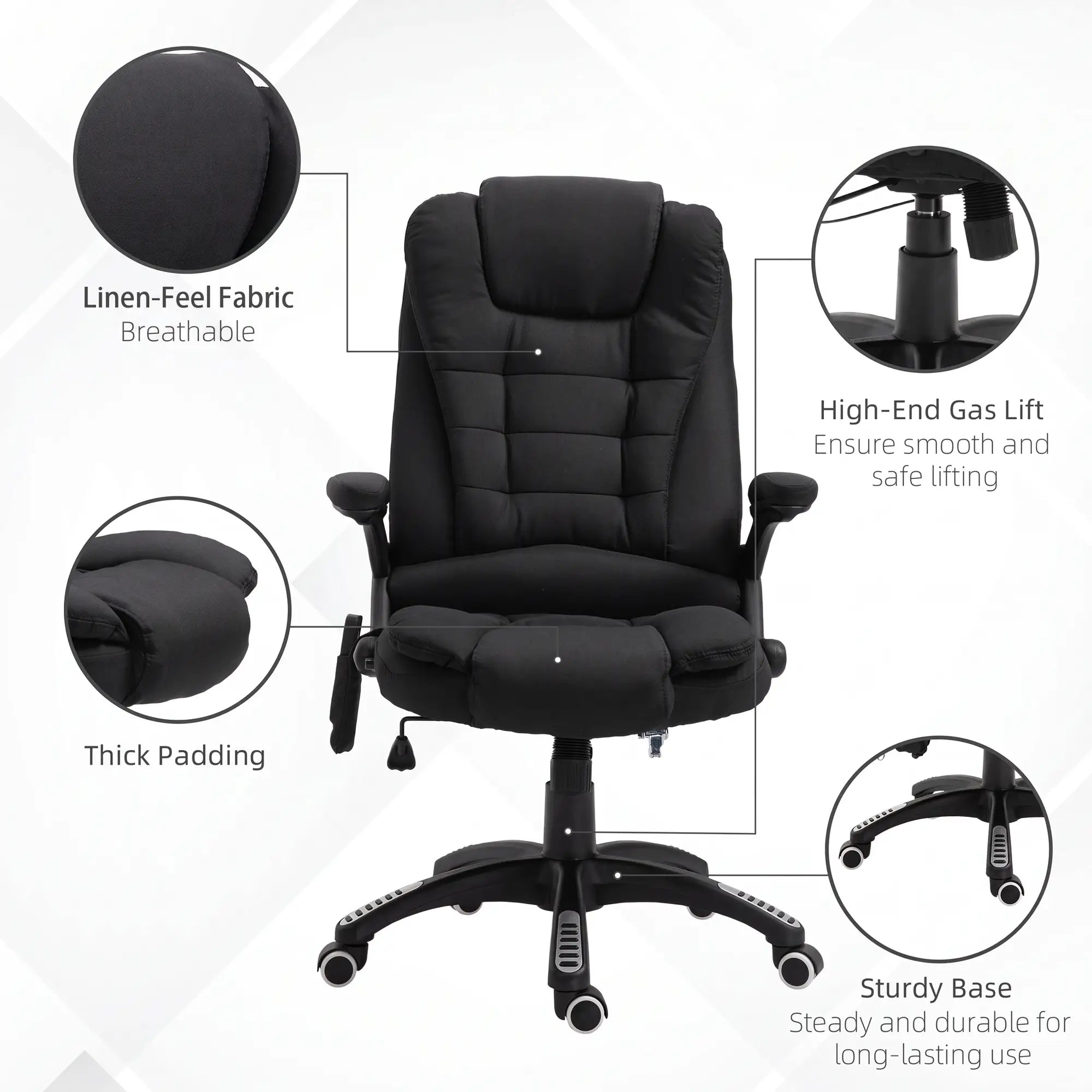 Reclining Massage Office Chair, High Back, Swivel Wheels, Black Massage Chairs at Gallery Canada