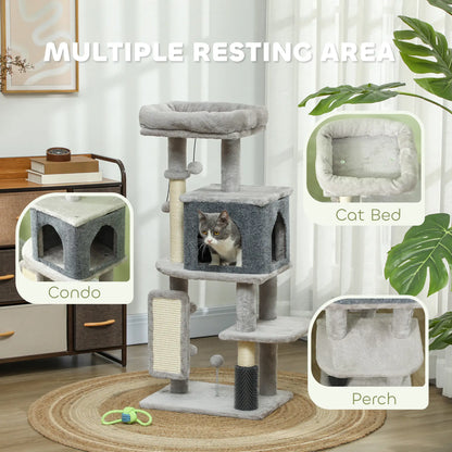41 Inch Cat Tree, Scratching Posts, Bed, Condo, Grooming Brush Cat Trees at Gallery Canada
