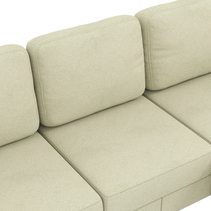 78" L-Shaped 3-Seater Sofa with Ottoman, Beige, Beige L Shaped Couchs at Gallery Canada