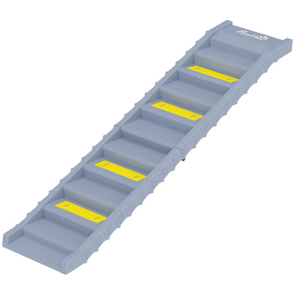 Foldable Dog Ramp With Anti-Slip Steps, Grey Dog Stairs Grey at Gallery Canada