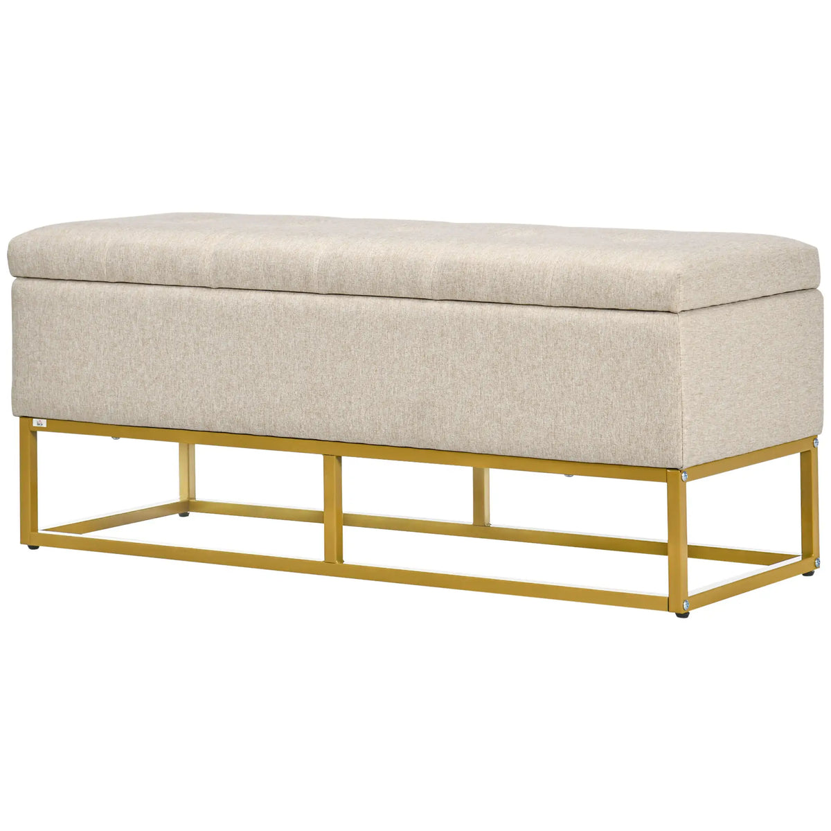 Linen Storage Ottoman Bench With Flip Top, Beige Storage Ottomans & Benches at Gallery Canada
