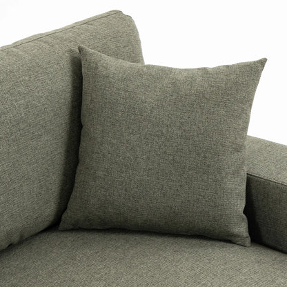 3 Seater Sofa With Storage Pockets, Modern Upholstered Couch, Green
