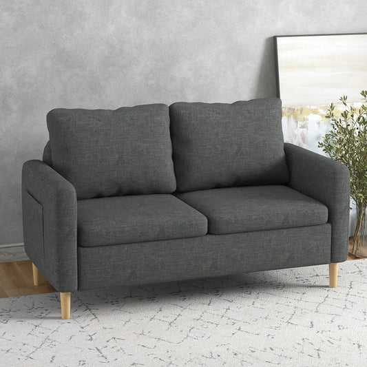 56" 2 Seat Sofa, Modern Love Seat, Upholstered Couch, Grey 2-Seater Sofas Grey at Gallery Canada