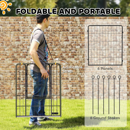 6 Panels Heavy Duty Dog Playpen, 31.5" Height, Portable Foldable Houses, Kennels & Pens at Gallery Canada