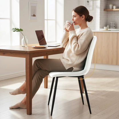 Upholstered Dining Chairs Set of 4, Steel Legs, Cream Bar Stools at Gallery Canada