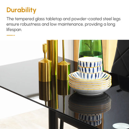 Modern Dining Table Set for 4, 5 Pieces, Glass Table, Padded Seat Bar Sets at Gallery Canada