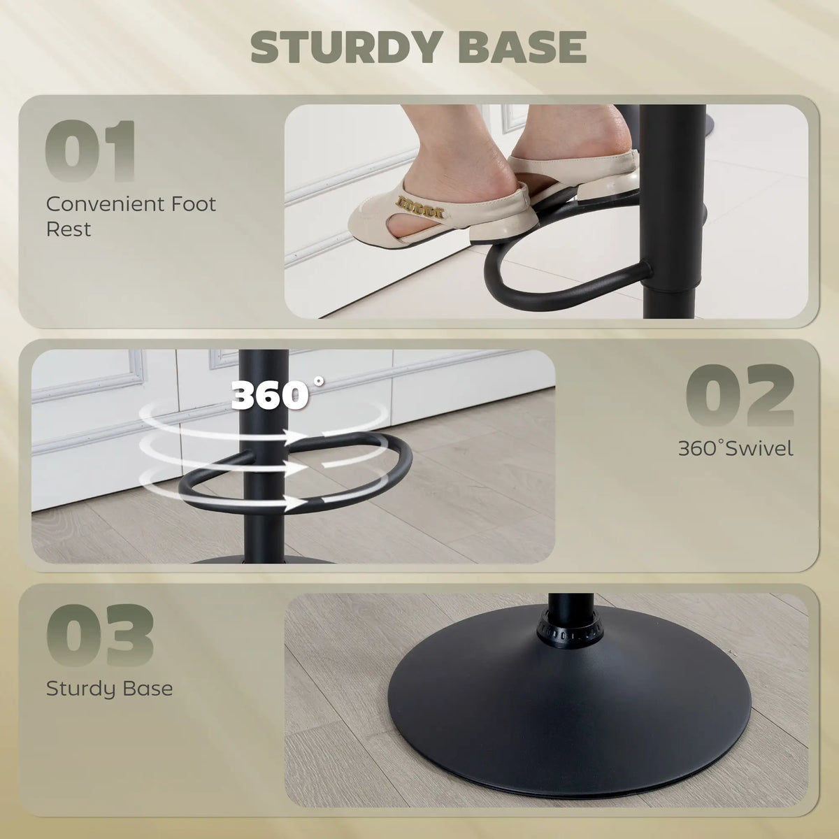 Bar Stools Set of 2, Swivel, Adjustable Height, PU Leather, PU Leather Bar Stools at Gallery Canada