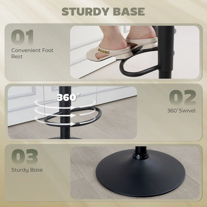 Bar Stools Set of 2, Swivel, Adjustable Height, PU Leather, PU Leather Bar Stools at Gallery Canada
