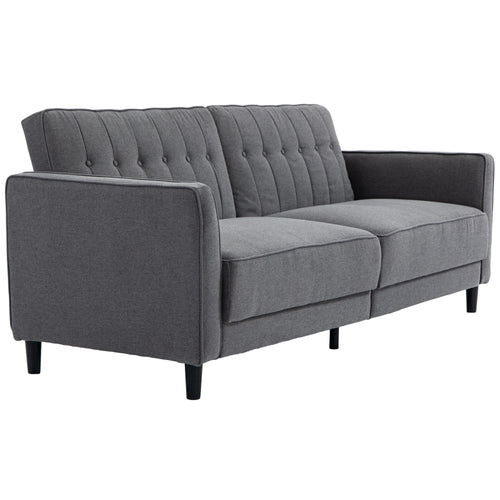 Convertible Bed with Couch, Adjustable Back Sofa Bed, Charcoal Grey