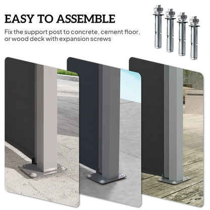Retractable Double Side Awning, 79"x236", Charcoal Grey Retractable Side Awning at Gallery Canada