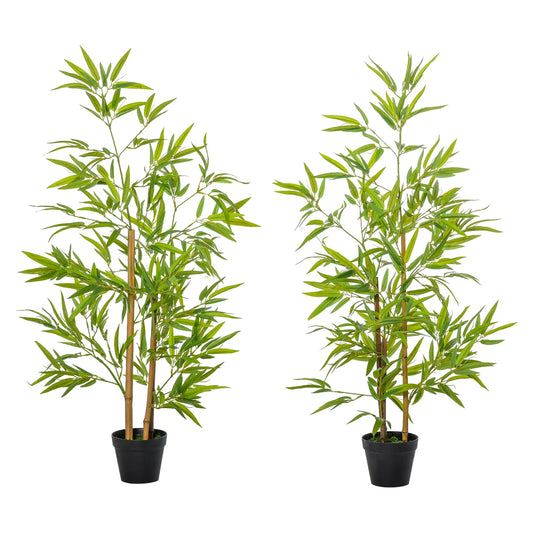 Artificial Bamboo Tree, 4ft, Realistic Leaf, Natural Trunk, Decorative Plant Artificial Trees Green at Gallery Canada