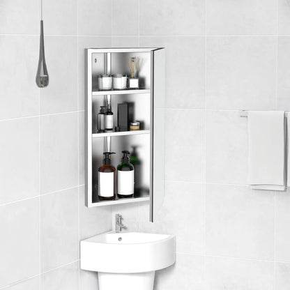 Wall Mounted Bathroom Corner Mirror Cabinet, Single Door, Stainless Steel Mirror Medicine Cabinets at Gallery Canada
