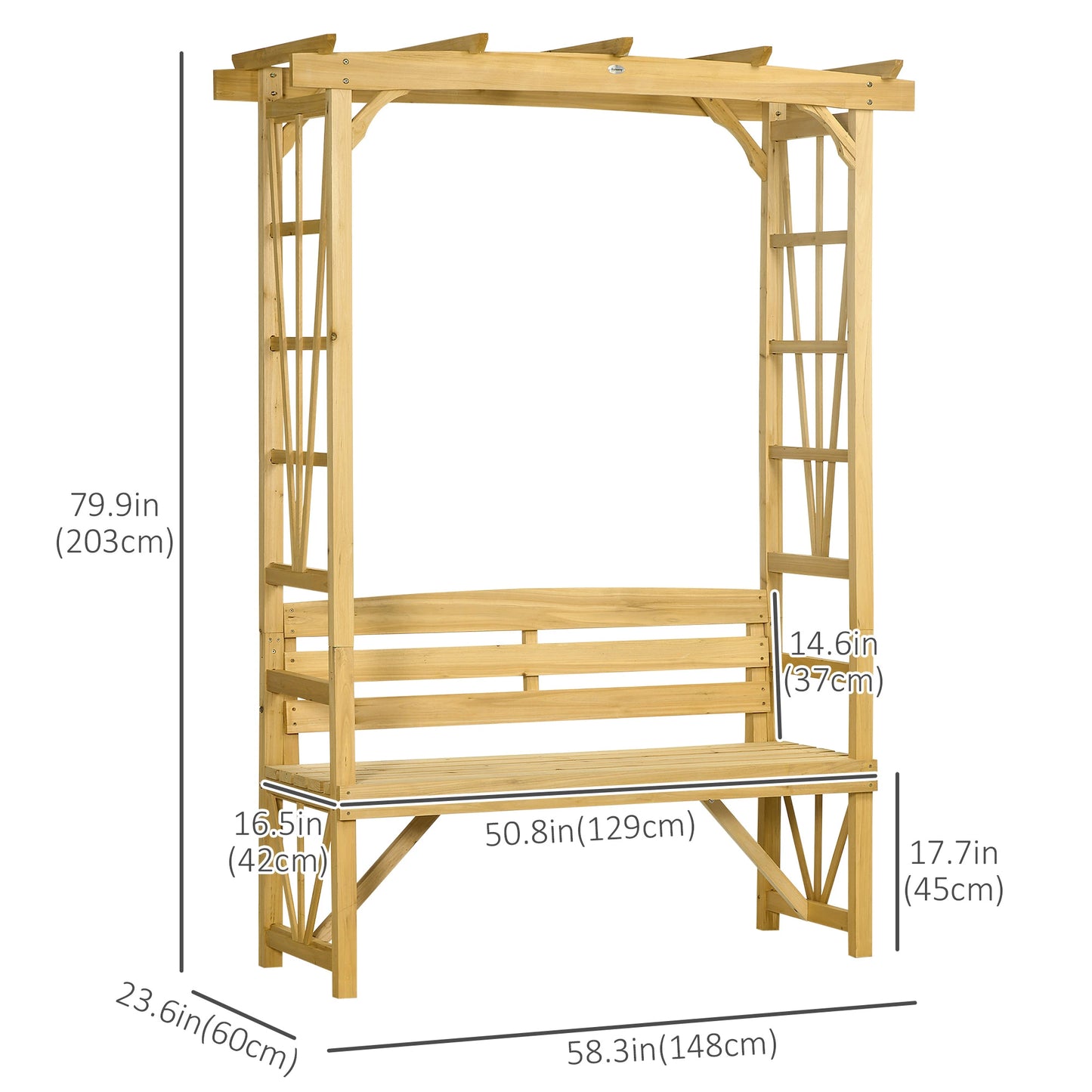 Wooden Patio Bench, Outdoor Bench for Plants, Light Brown Outdoor Benches at Gallery Canada