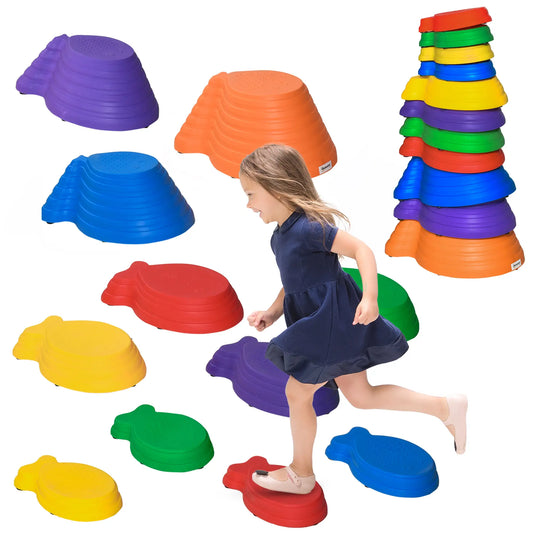 11pcs Fish Balance Stepping Stones, Larger Size Non-Slip, Indoor Outdoor Gym Sets & Swings Multi Colour at Gallery Canada
