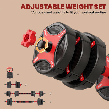 5-in-1 Adjustable Dumbbell Set, 66 lb, Converts To Barbell Dumbbells & Barbells at Gallery Canada