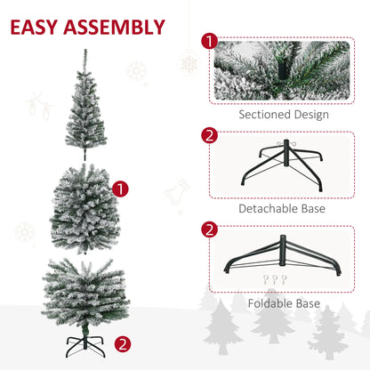 6ft Flocked Pencil Christmas Tree, Realistic Branch Tips, Green Pencil Christmas Trees at Gallery Canada